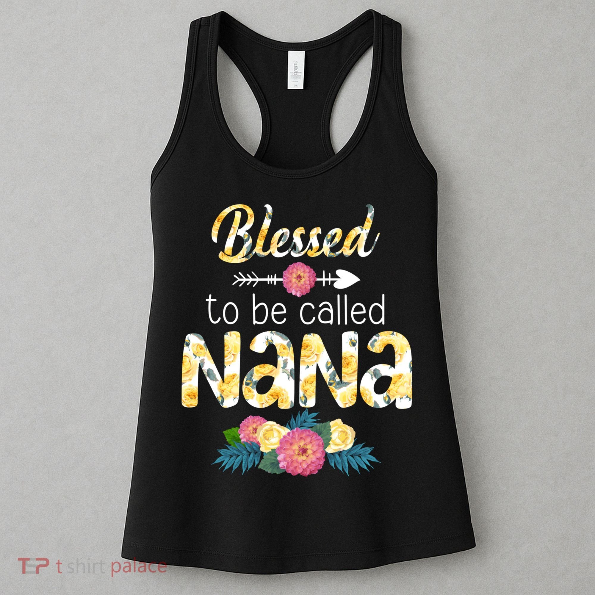 Happy MotherS Day Blessed To Be Called Nana Flower Women Women's Tank Top