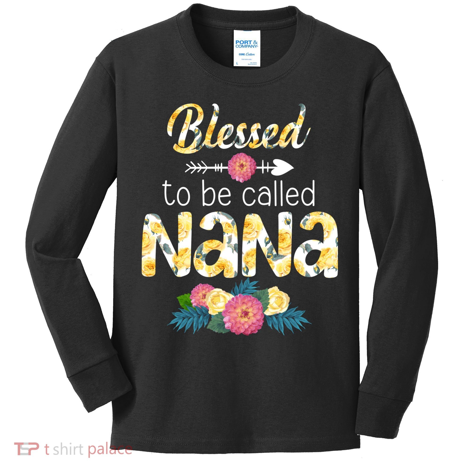 Happy MotherS Day Blessed To Be Called Nana Flower Women Kids Long Sleeve Shirt
