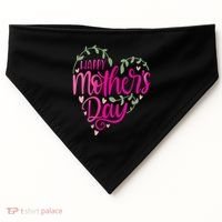Happy Mother's Day Heart Flower USA-Made Doggie Bandana thumb 0