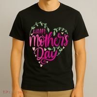 Happy Mother's Day Heart Flower T-Shirt thumb 3
