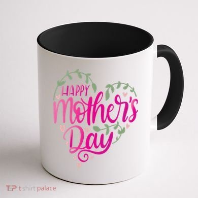 Happy Mother's Day Heart Flower Coffee Mug back