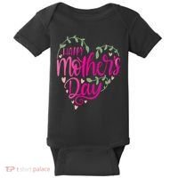 Happy Mother's Day Heart Flower Baby Bodysuit thumb 0