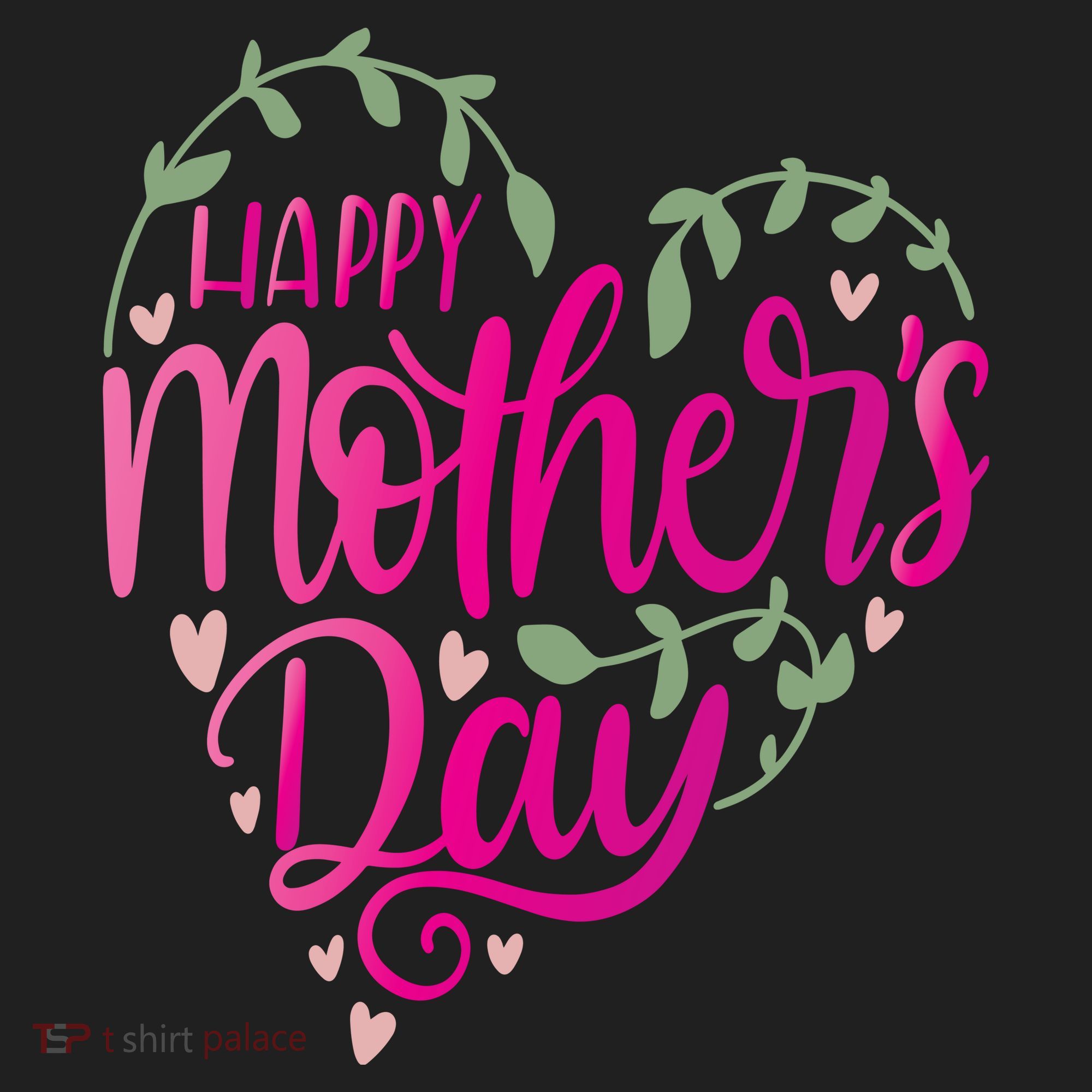 Happy Mother's Day Heart Flower Golf Towel