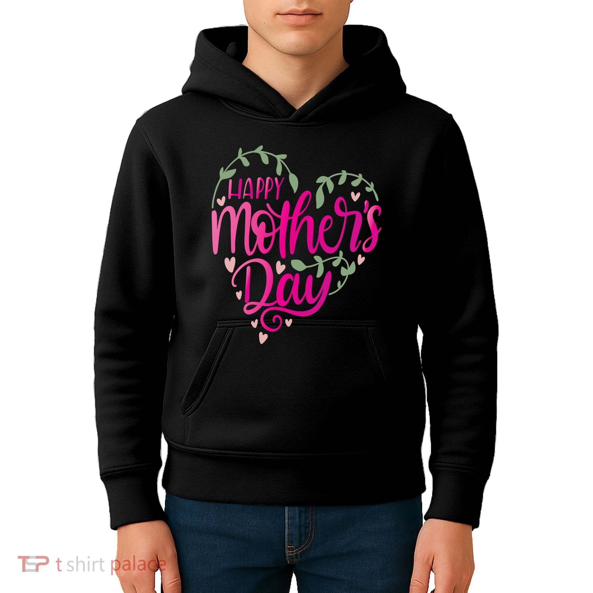 Happy Mother's Day Heart Flower Kids Hoodie