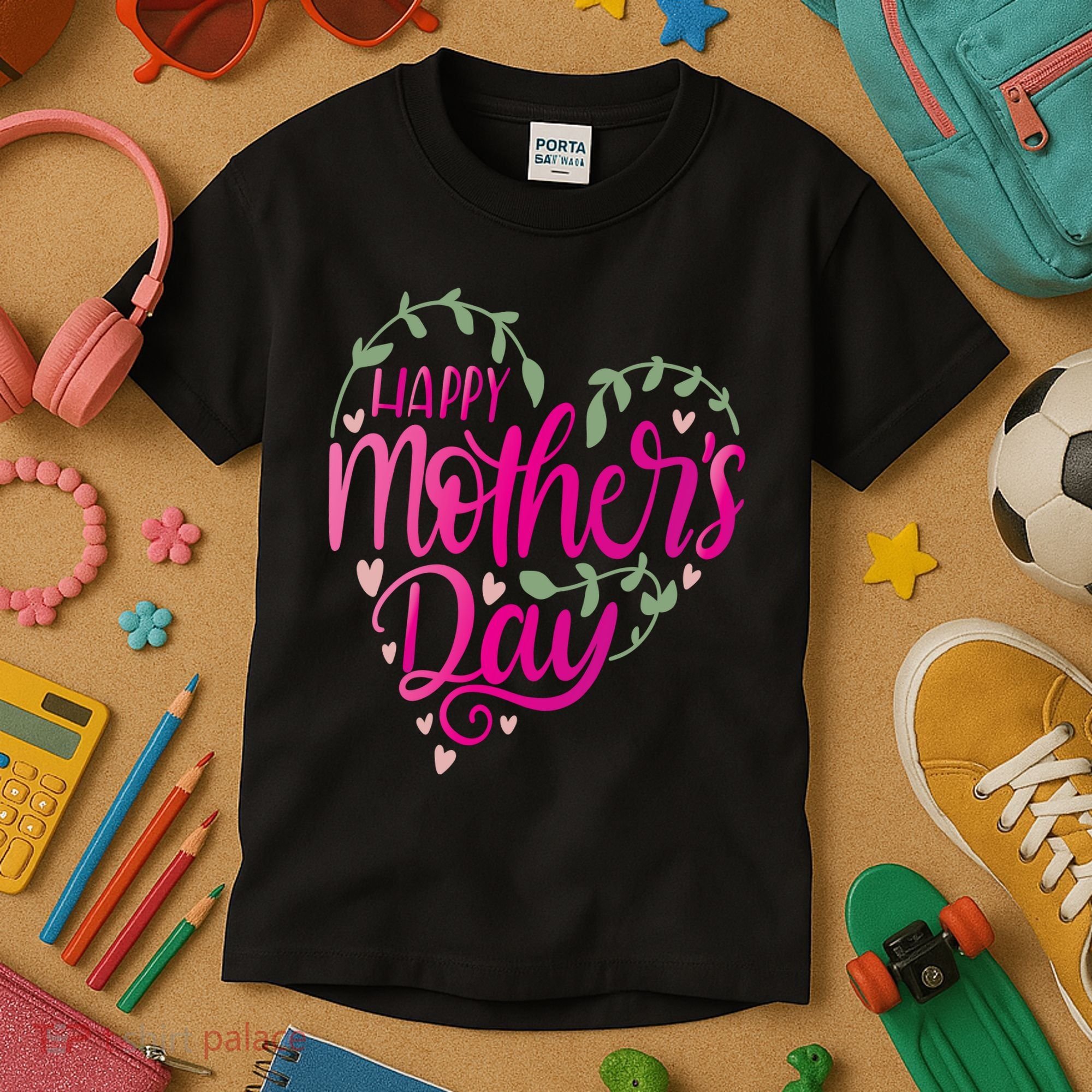 Happy Mother's Day Heart Flower Kids T-Shirt