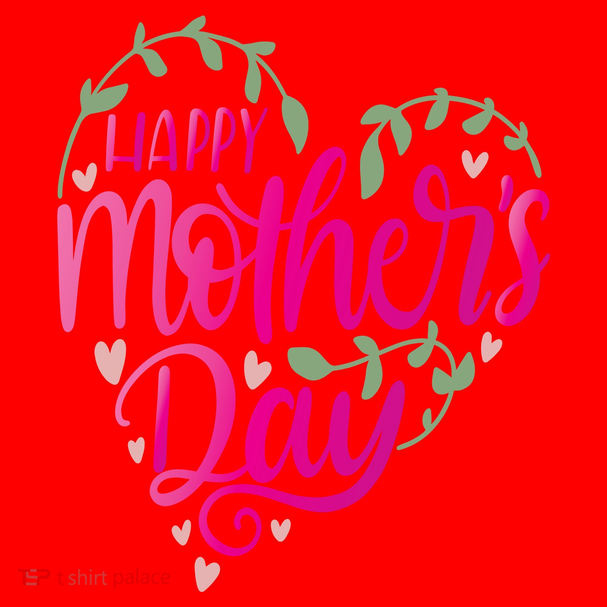 Happy Mother's Day Heart Flower Santa Hat