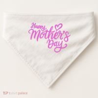 Happy Mothers Day Heart Cute Gift USA-Made Doggie Bandana thumb 0