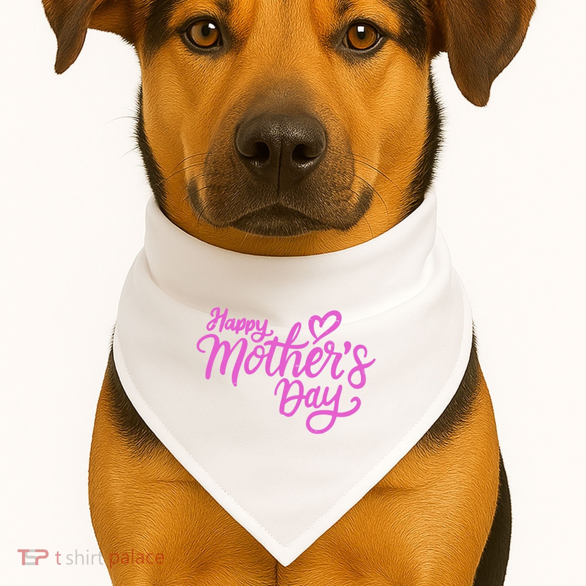 Happy Mothers Day Heart Cute Gift USA-Made Doggie Bandana