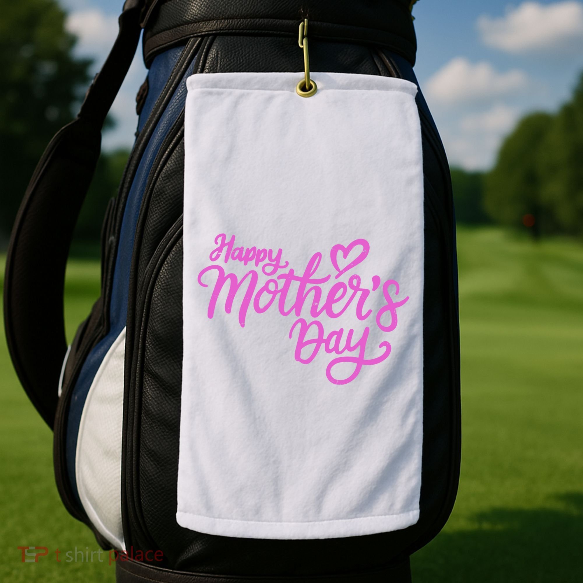 Happy Mothers Day Heart Cute Gift Golf Towel