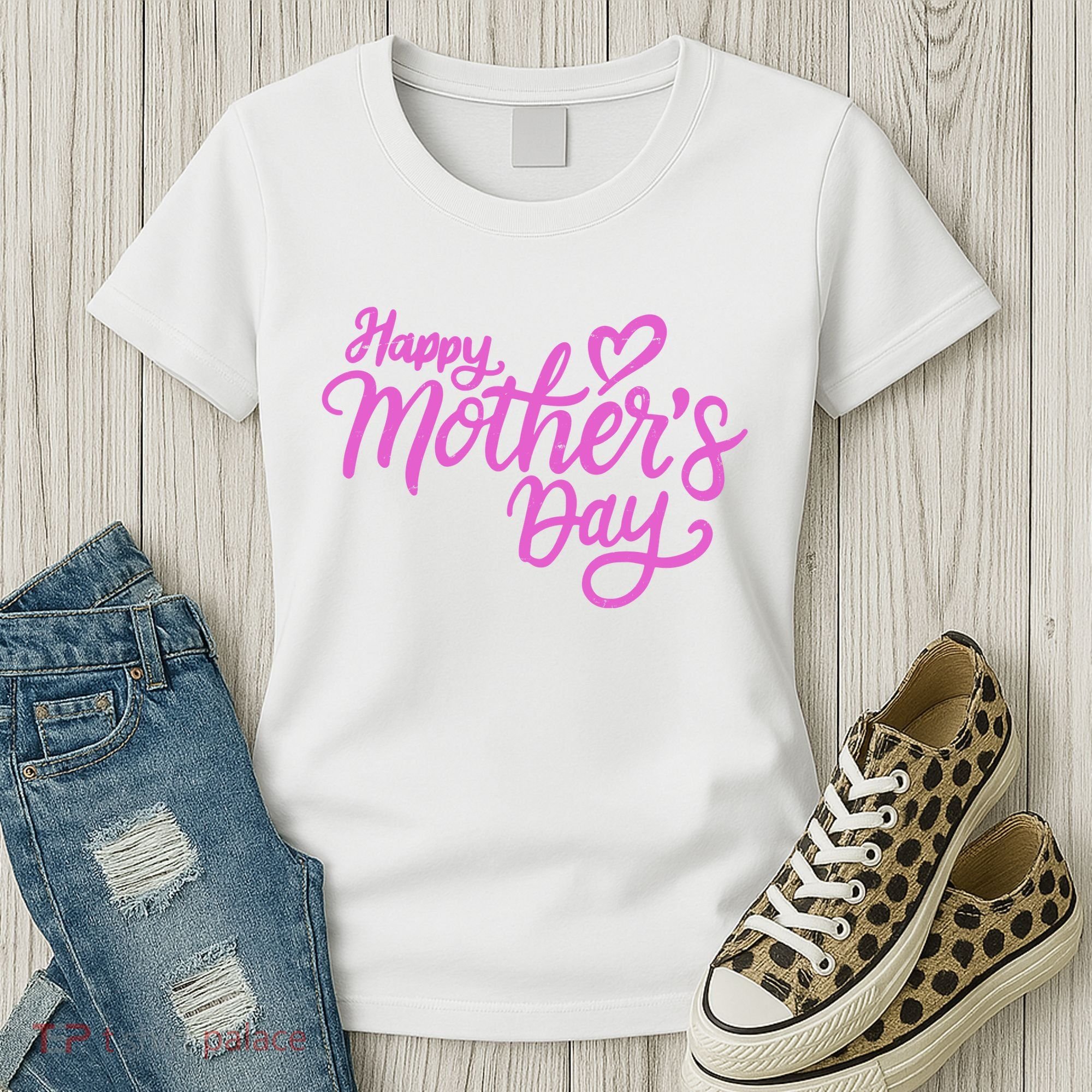 Happy Mothers Day Heart Cute Gift Women's T-Shirt