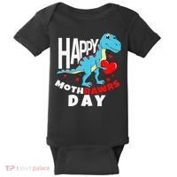 Happy Mother's Day Son For Mom Rawr Trex Dino Baby Bodysuit thumb 0