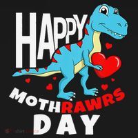 Happy Mother's Day Son For Mom Rawr Trex Dino Baby Bodysuit thumb 2