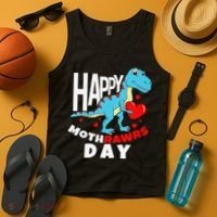 Happy Mother's Day Son For Mom Rawr Trex Dino Tank Top thumb 4