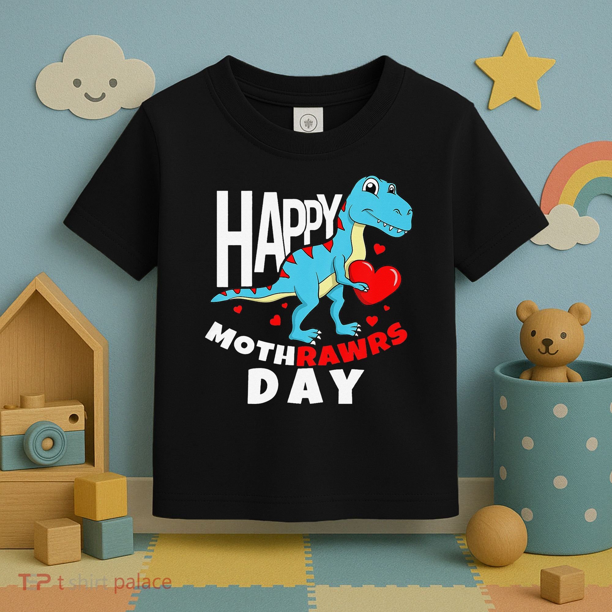 Happy Mother's Day Son For Mom Rawr Trex Dino Toddler T-Shirt