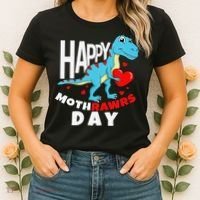 Happy Mother's Day Son For Mom Rawr Trex Dino Women's T-Shirt thumb 2