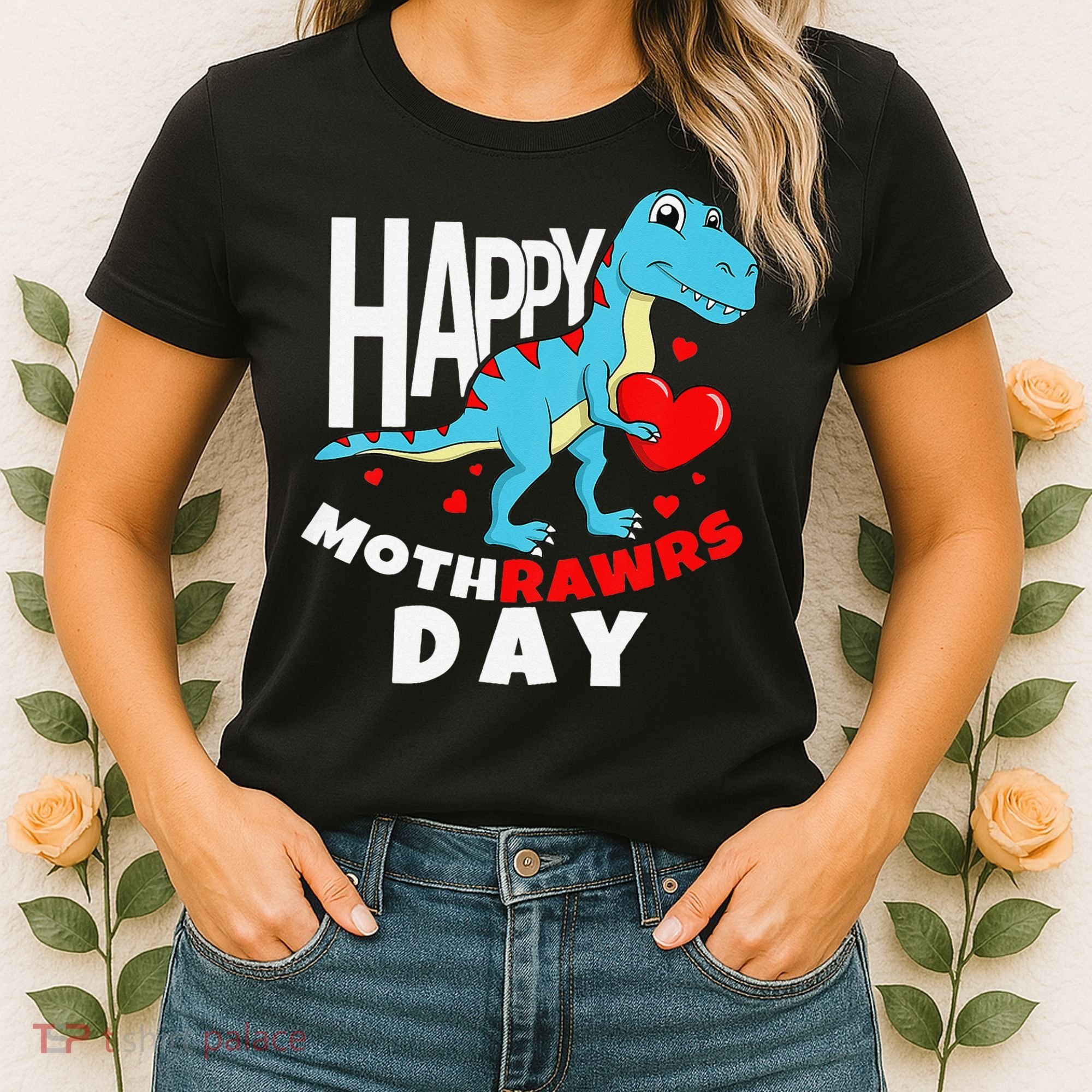 Happy Mother's Day Son For Mom Rawr Trex Dino Women's T-Shirt