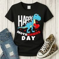 Happy Mother's Day Son For Mom Rawr Trex Dino Women's T-Shirt thumb 3
