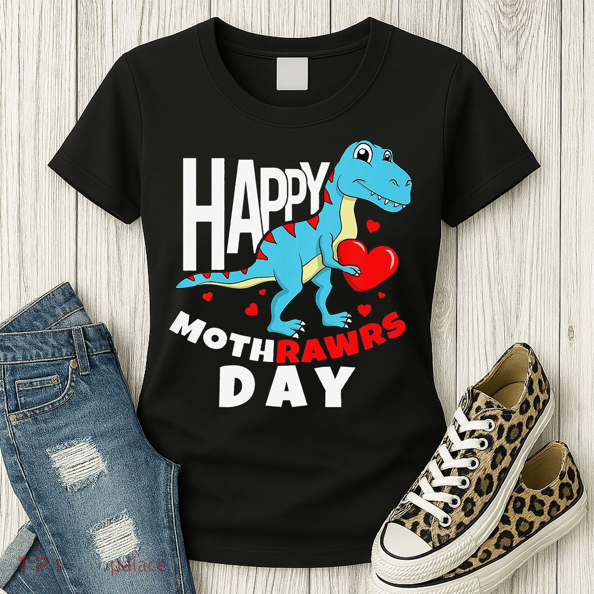 Happy Mother's Day Son For Mom Rawr Trex Dino Women's T-Shirt