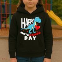 Happy Mother's Day Son For Mom Rawr Trex Dino Kids Hoodie thumb 3
