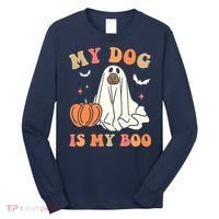 Halloween My Dog Is My Boo Spooky Season Ghost Long Sleeve Shirt thumb 0