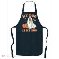 Halloween My Dog Is My Boo Spooky Season Ghost Apron thumb 0