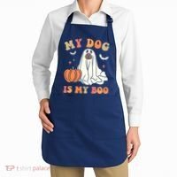 Halloween My Dog Is My Boo Spooky Season Ghost Apron thumb 2