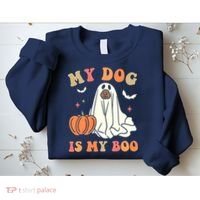 Halloween My Dog Is My Boo Spooky Season Ghost Sweatshirt thumb 2