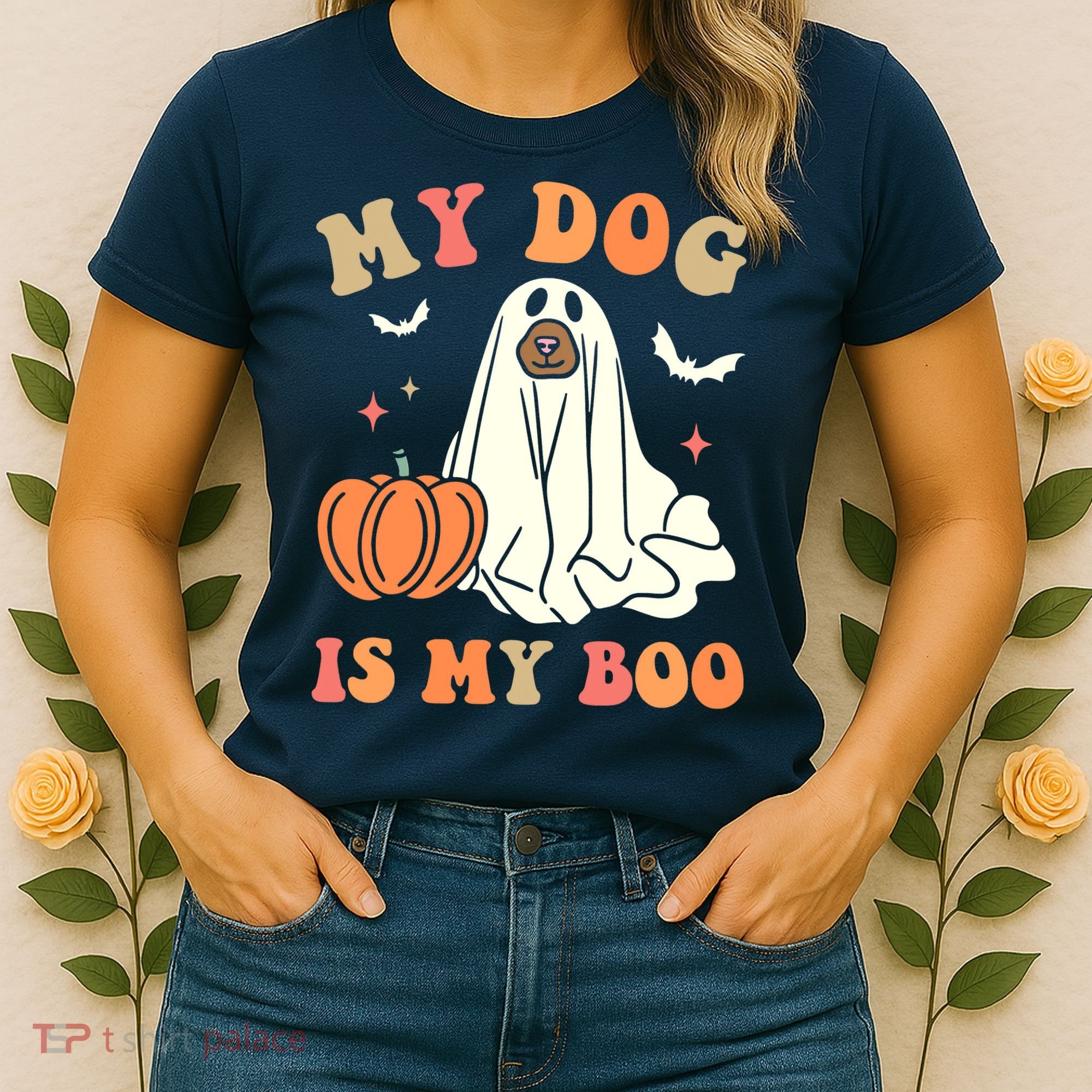Halloween My Dog Is My Boo Spooky Season Ghost Women's T-Shirt