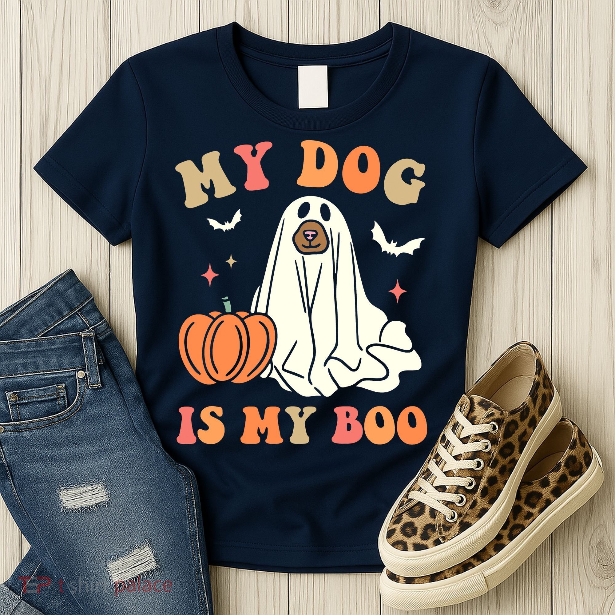 Halloween My Dog Is My Boo Spooky Season Ghost Women's T-Shirt