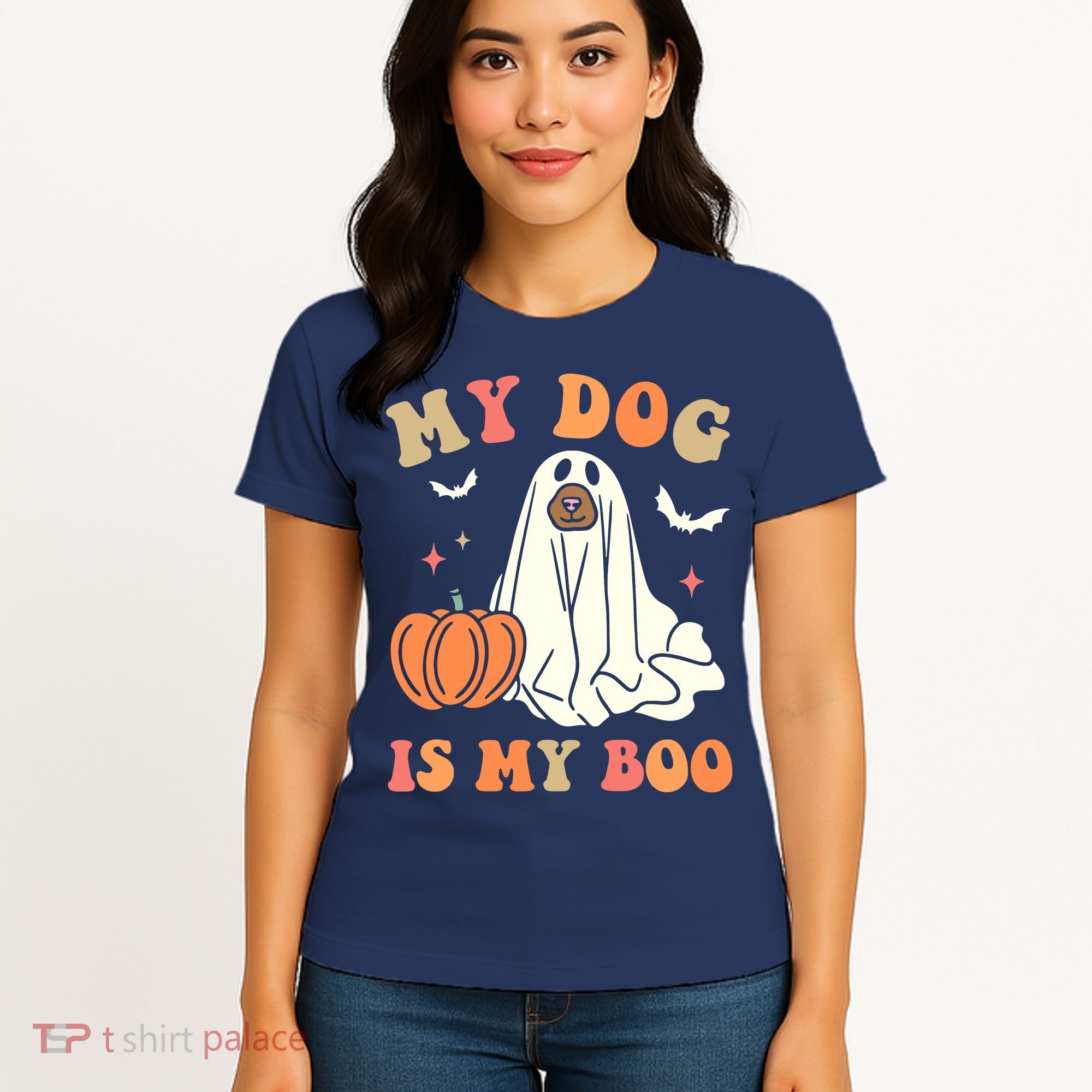 Halloween My Dog Is My Boo Spooky Season Ghost Women's T-Shirt