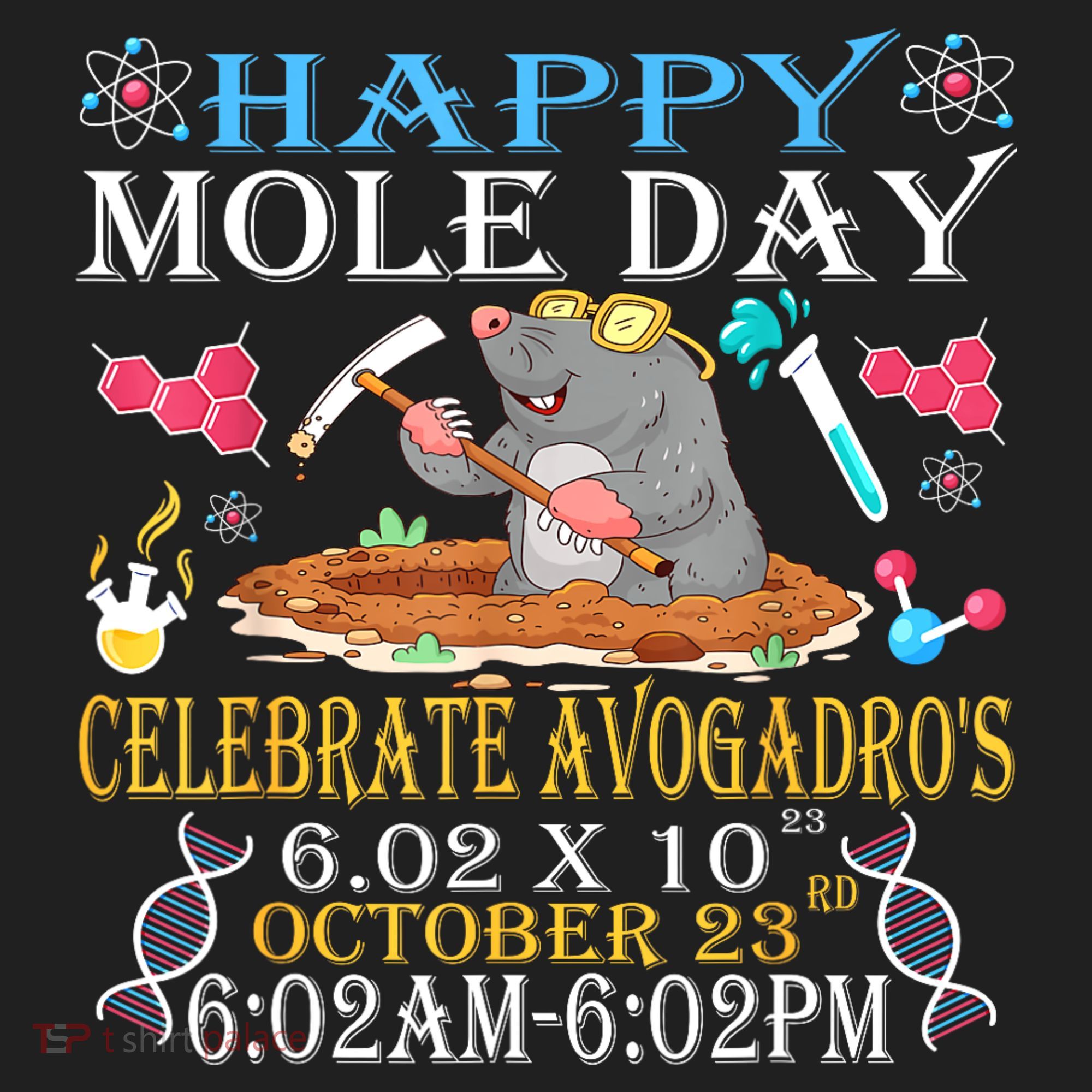 Happy Mole Day Celebrate AvogadroS Mole 6.02 X 10 October Beanie