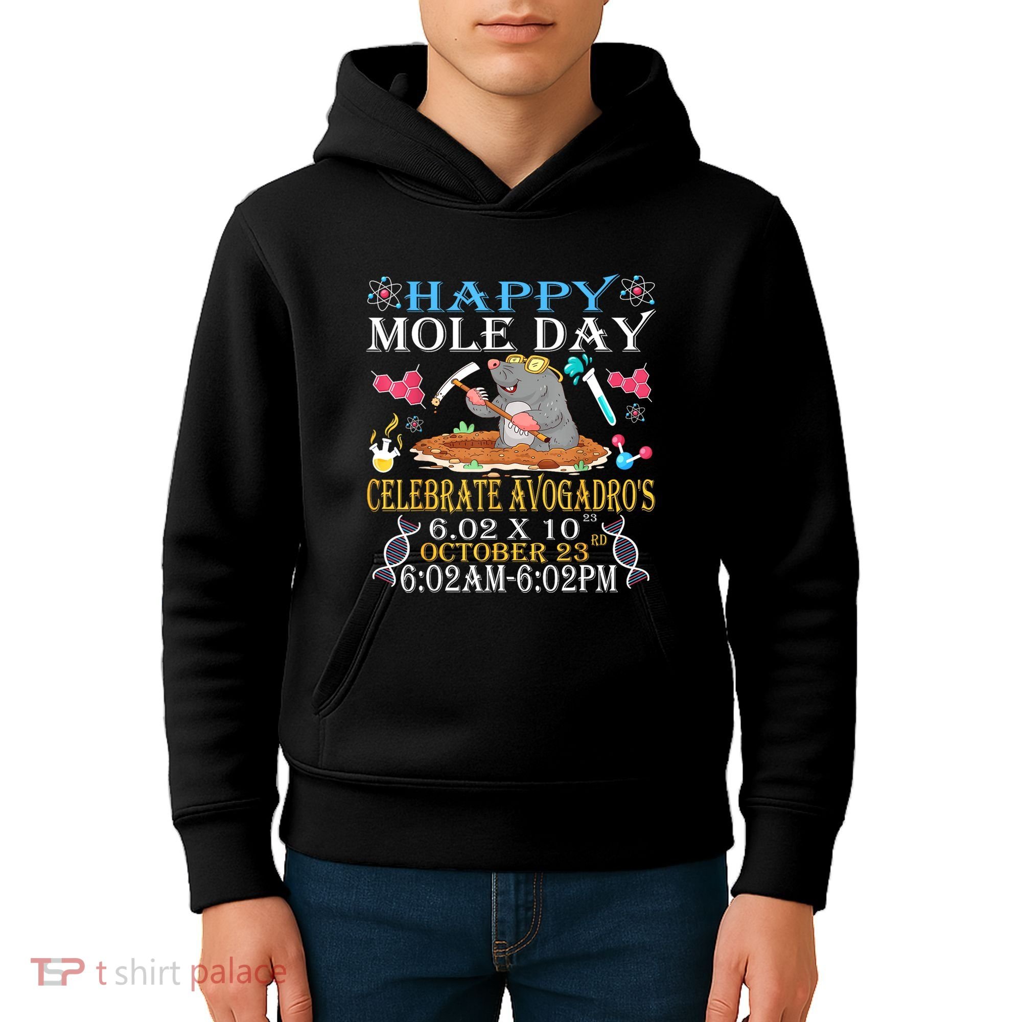 Happy Mole Day Celebrate AvogadroS Mole 6.02 X 10 October Kids Hoodie