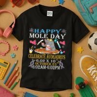Happy Mole Day Celebrate AvogadroS Mole 6.02 X 10 October Kids T-Shirt thumb 3