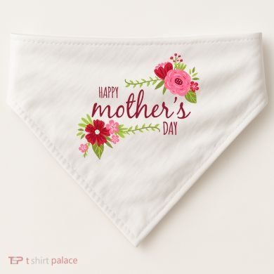 Happy Mother's Day Flower USA-Made Doggie Bandana