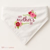 Happy Mother's Day Flower USA-Made Doggie Bandana thumb 0