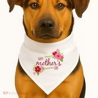Happy Mother's Day Flower USA-Made Doggie Bandana thumb 1