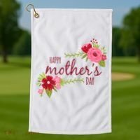 Happy Mother's Day Flower Golf Towel thumb 1