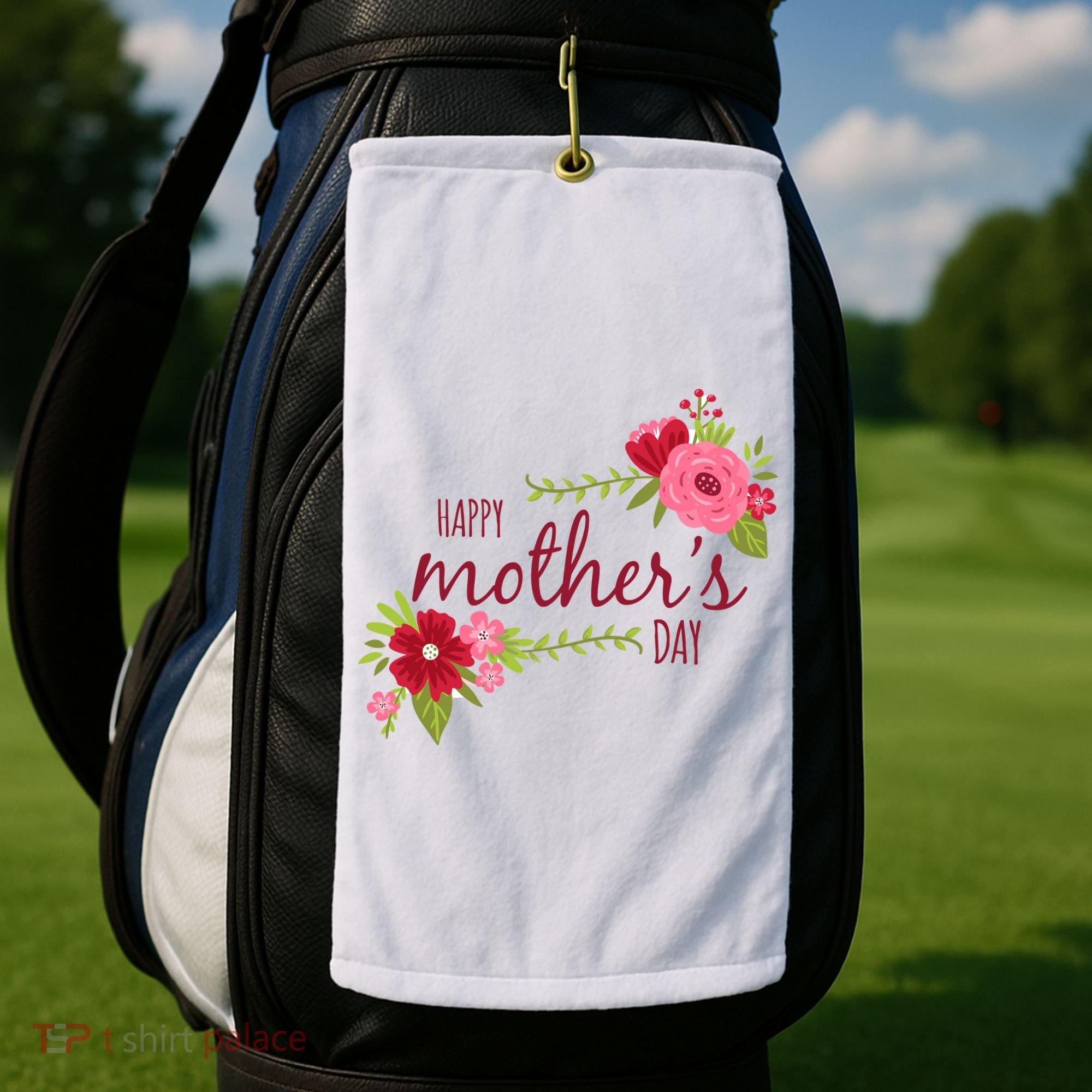 Happy Mother's Day Flower Golf Towel