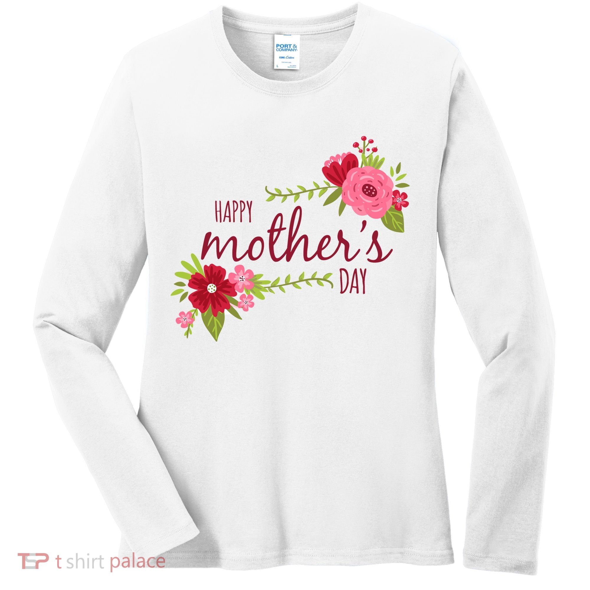 Happy Mother's Day Flower Women's Long Sleeve Shirt