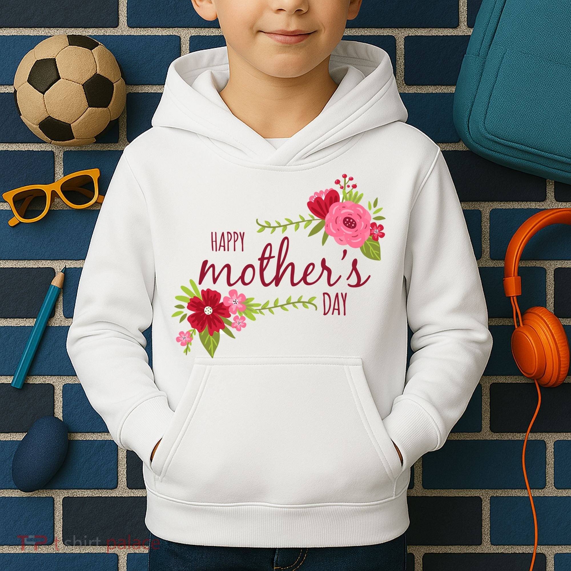 Happy Mother's Day Flower Kids Hoodie