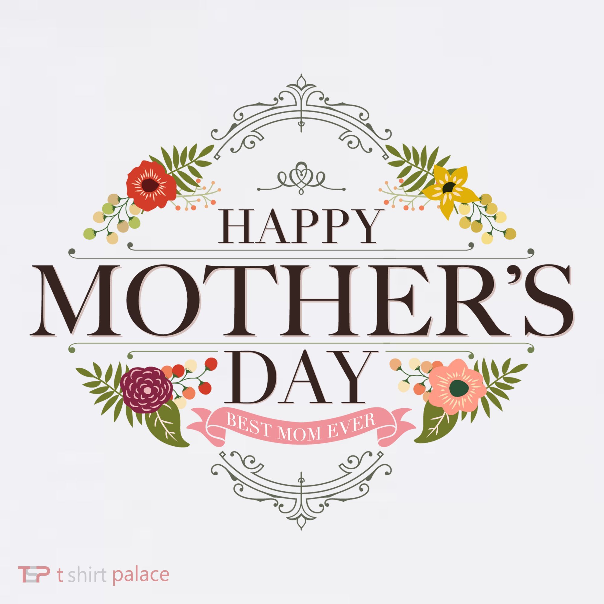 Happy Mother's Day Best Mom Ever Floral Women's Hoodie