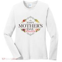 Happy Mother's Day Best Mom Ever Floral Women's Long Sleeve Shirt thumb 0