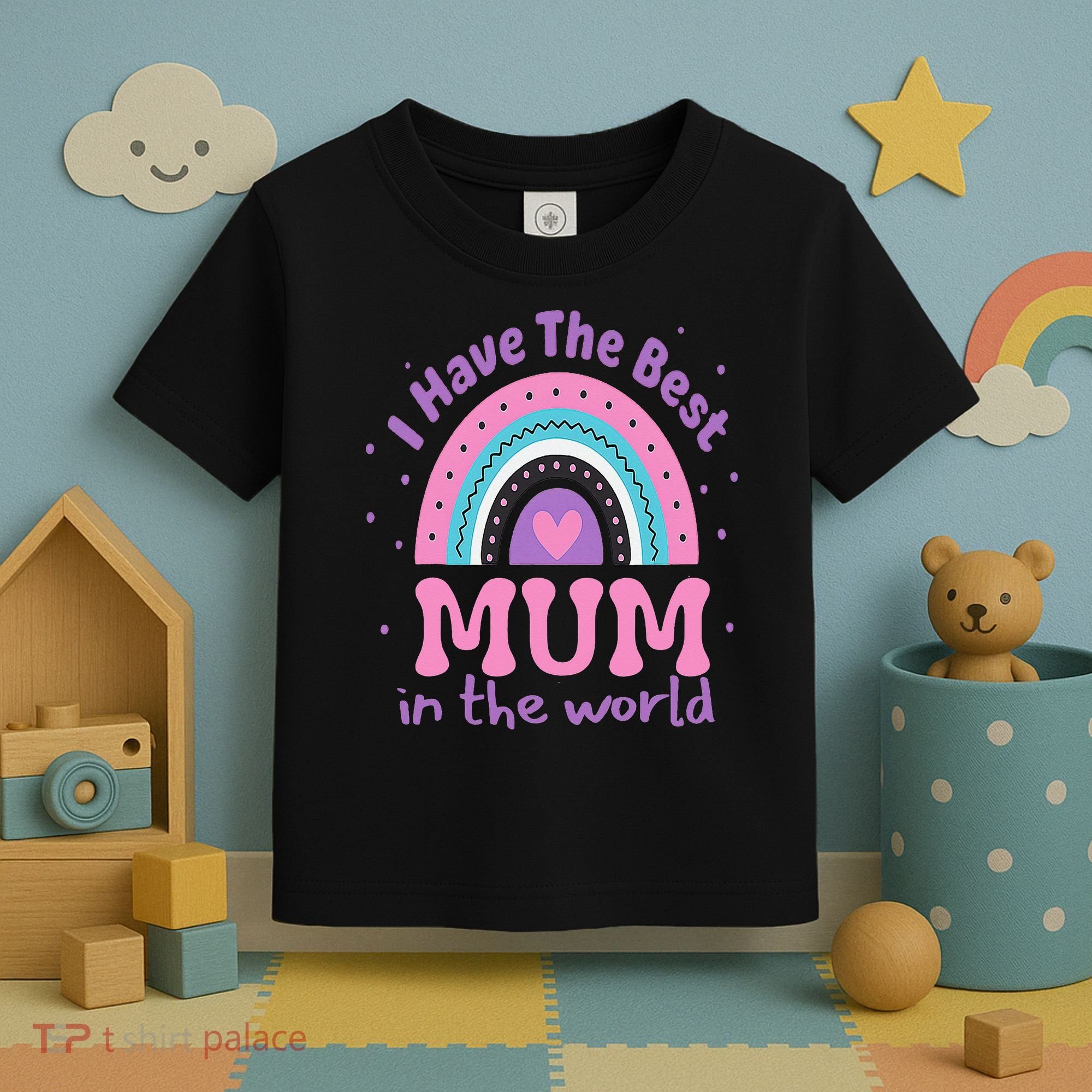 Happy Mothers Day For And Baby Funny Mom Mum Toddler T-Shirt