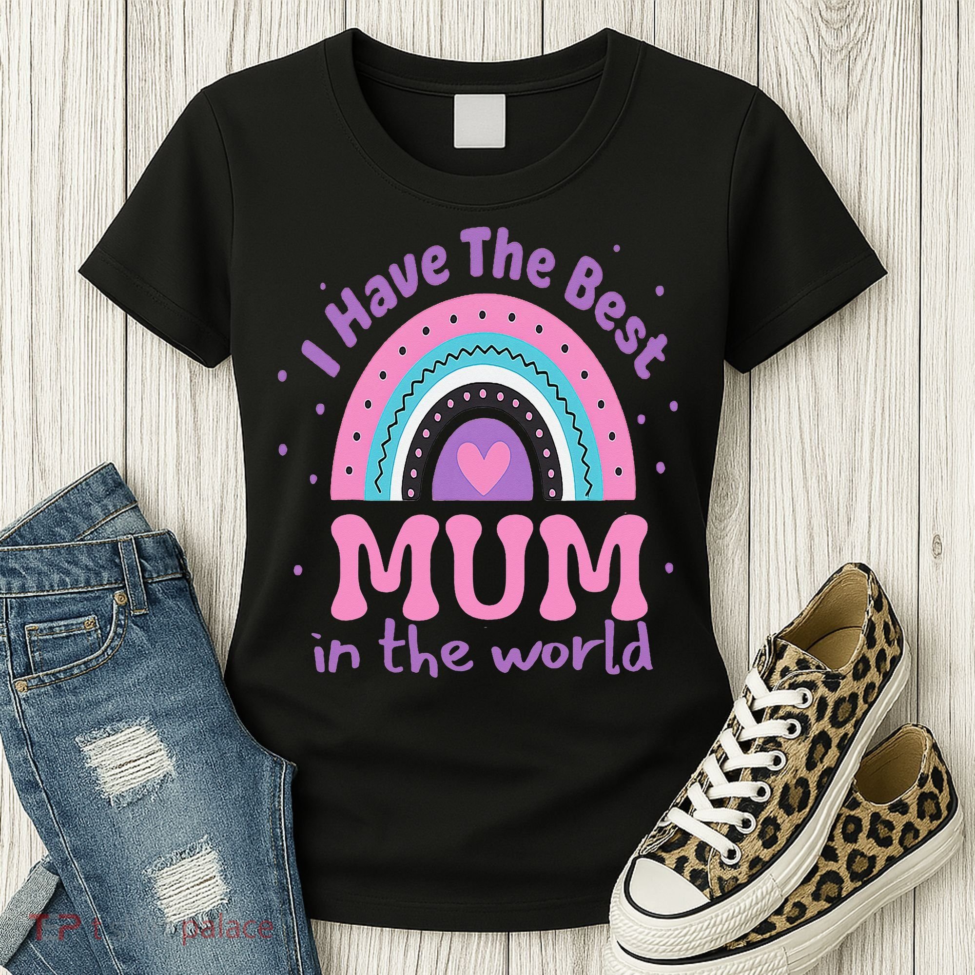 Happy Mothers Day For And Baby Funny Mom Mum Women's T-Shirt