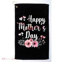 Happy Mother's Day Floral Cute Gift For Mom Golf Towel thumb 0