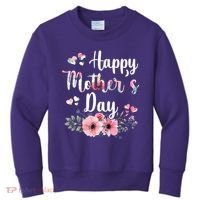 Happy Mother's Day Floral Cute Gift For Mom Kids Sweatshirt thumb 0