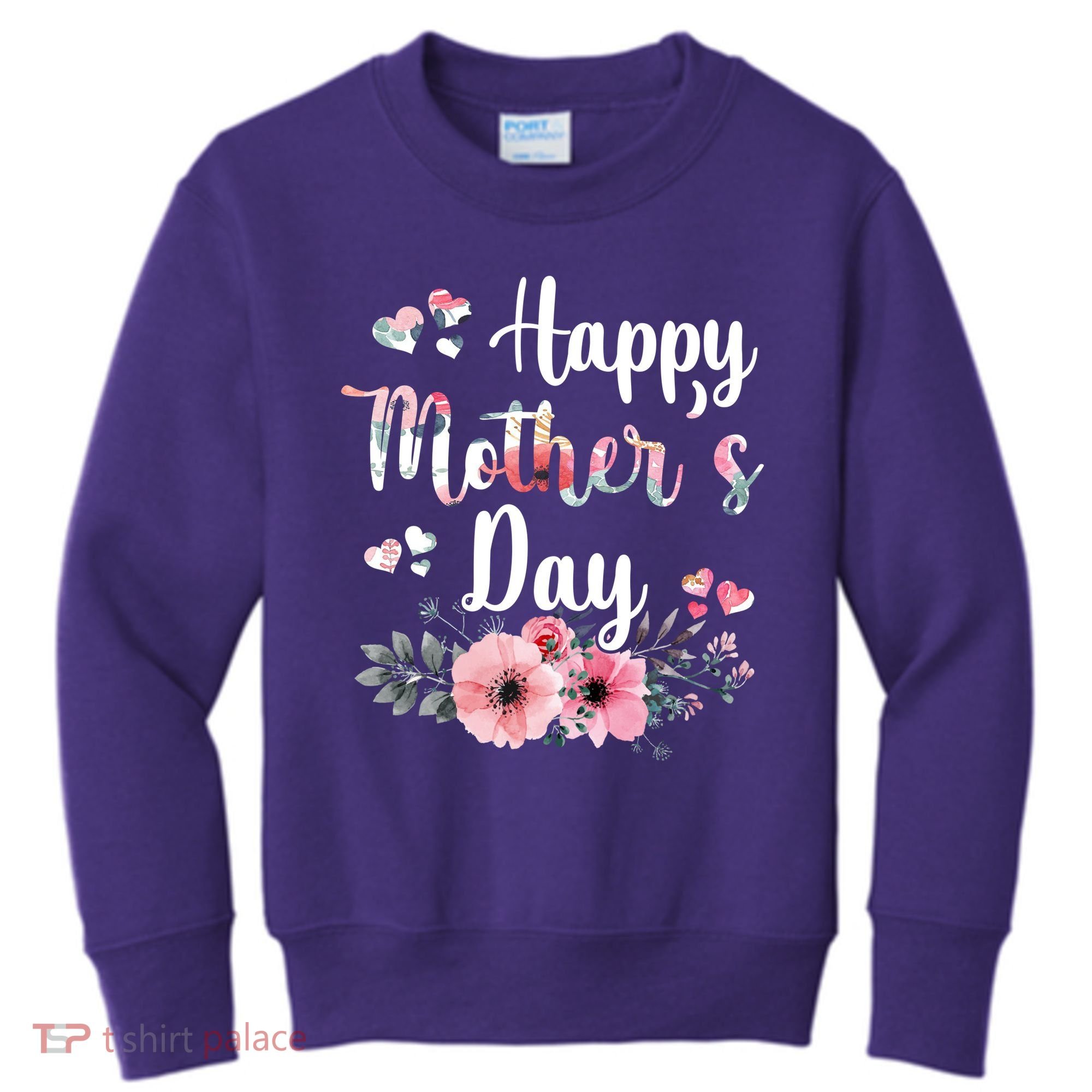 Happy Mother's Day Floral Cute Gift For Mom Kids Sweatshirt