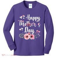 Happy Mother's Day Floral Cute Gift For Mom Kids Long Sleeve Shirt thumb 0