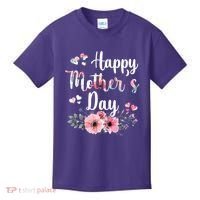 Happy Mother's Day Floral Cute Gift For Mom Kids T-Shirt thumb 0