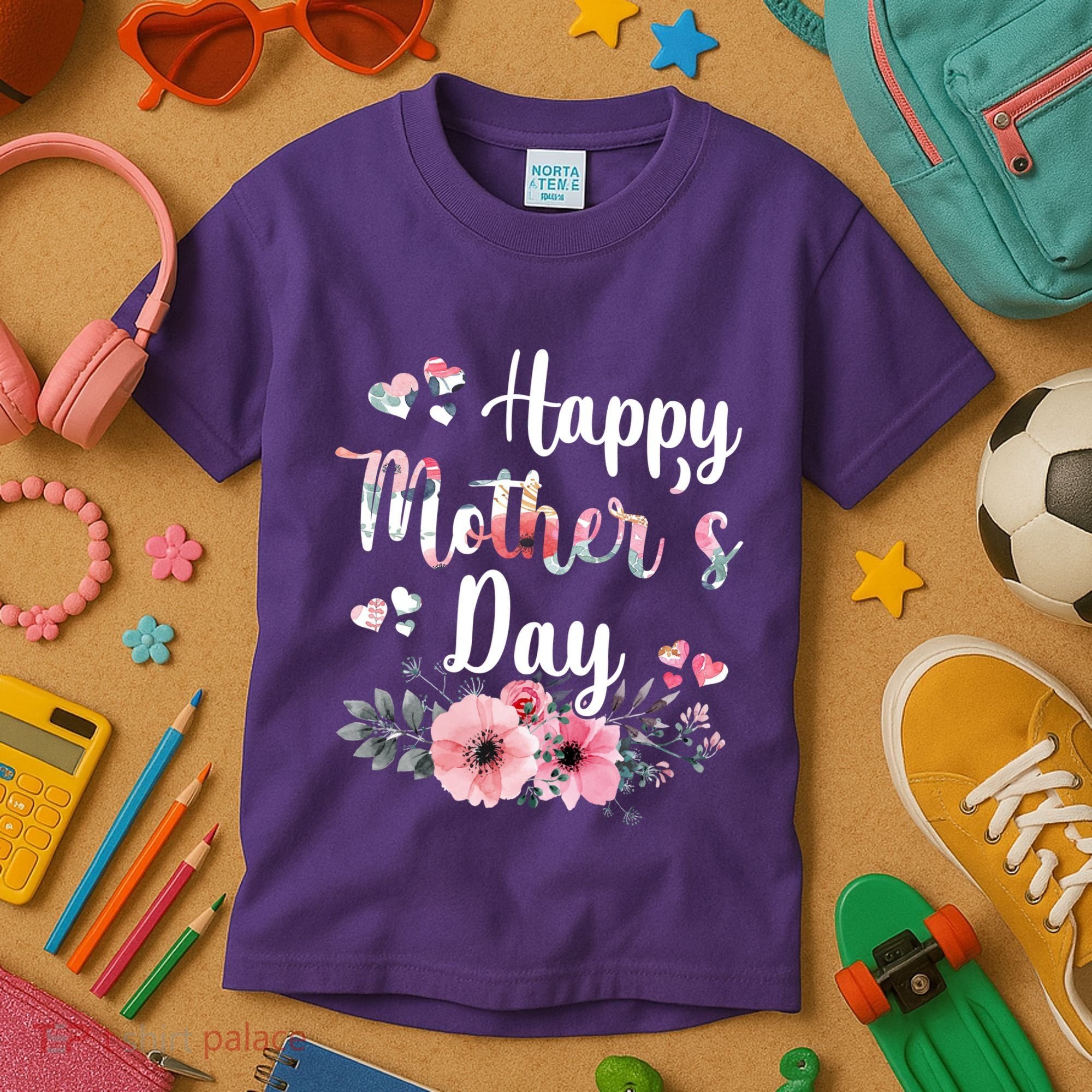 Happy Mother's Day Floral Cute Gift For Mom Kids T-Shirt